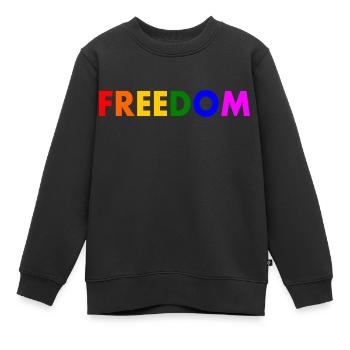 Freiheit - Kinder Premium Organic Sweatshirt - Schwarz - Vorne - AI Model Kid Female (0cm)
