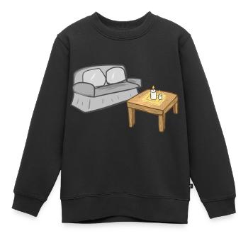 Wohnen Symbol Tisch Sofa Wohnzimmer - Kinder Premium Organic Sweatshirt - Schwarz - Vorne - AI Model Kid Female (0cm)