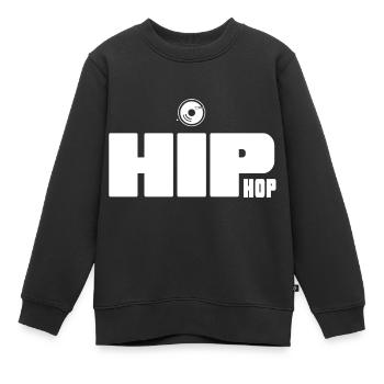 HipHop MC Ghetto Battle Rap Hiphop Label - Sweat Premium enfant bio - noir - Devant - AI Model Kid Female (0cm)