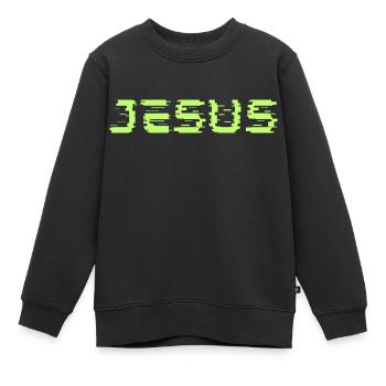 Jesus Grün - Kinder Premium Organic Sweatshirt - Schwarz - Vorne - AI Model Kid Female (0cm)
