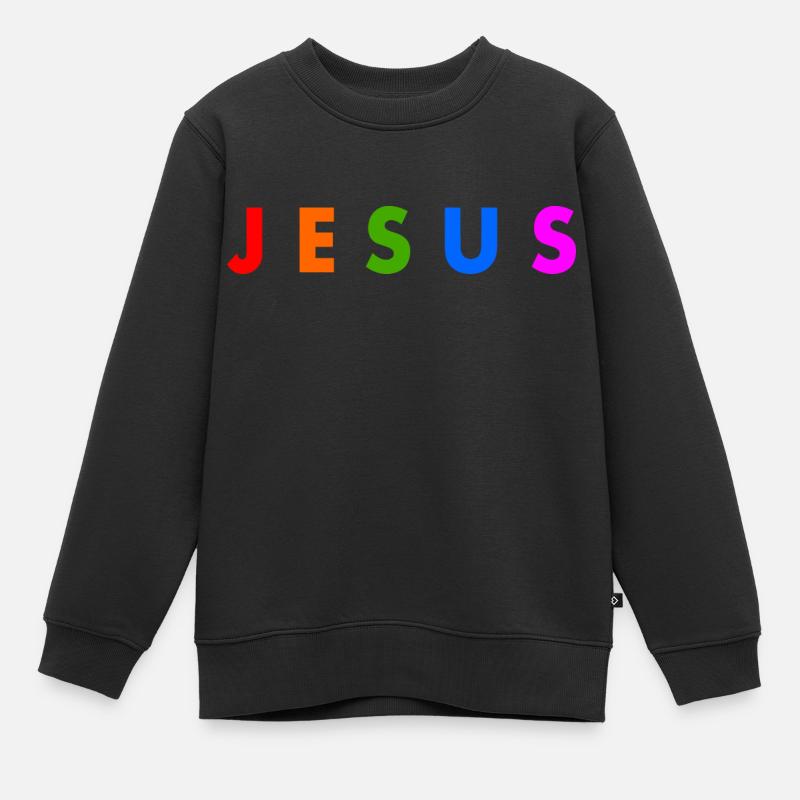 Jesus - Sweat Premium enfant bio - noir