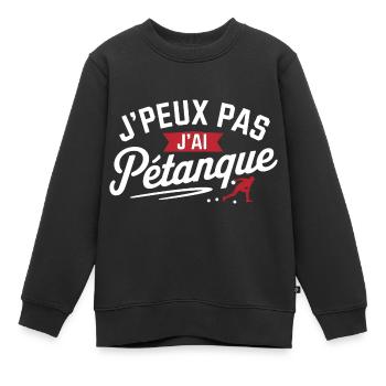 Ich kann nicht, ich habe Petanque - Kinder Premium Organic Sweatshirt - Schwarz - Vorne - AI Model Kid Female (0cm)