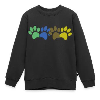 Pattes de chien - Sweat Premium enfant bio - noir - Devant - AI Model Kid Female (0cm)