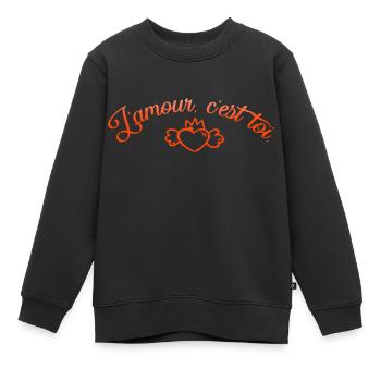 VALENTINSTAG HERZ LIEBE LIEBE ROSE 6 - Kinder Premium Organic Sweatshirt - Schwarz - Vorne - AI Model Kid Female (0cm)