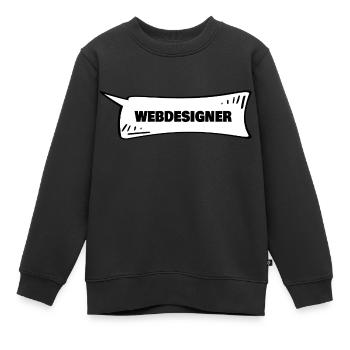 Concepteur Web de bulles de dialogue - Sweat Premium enfant bio - noir - Devant - AI Model Kid Female (0cm)