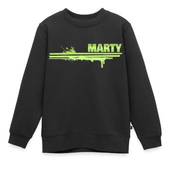 Marty als Farbklecks - Kinder Premium Organic Sweatshirt - Schwarz - Vorne - AI Model Kid Female (0cm)