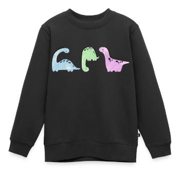 Dinos - Kinder Premium Organic Sweatshirt - Schwarz - Vorne - AI Model Kid Female (0cm)