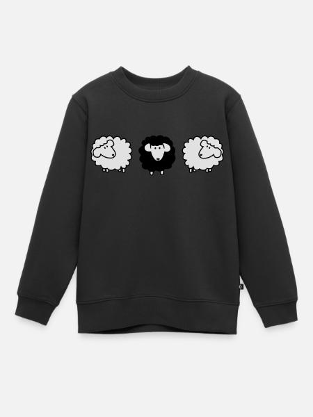 scharzes moutons - Sweat Premium enfant bio - noir