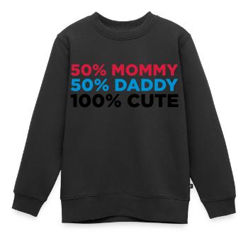 50% Mama. 50% Papa. 100% niedlich! - Kinder Premium Organic Sweatshirt - Schwarz - Vorne - AI Model Kid Female (0cm)