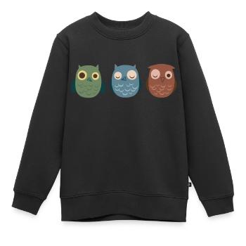 Chouette - Sweat Premium enfant bio - noir - Devant - AI Model Kid Female (0cm)