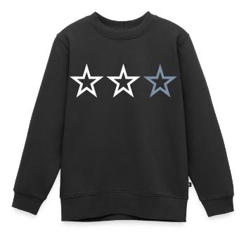 3 STARS - Kids Premium Organic Sweatshirt - black - Front - AI Model Kid Female (0cm)