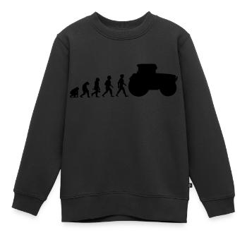Tracteur tracteur Evolution tracteur - Sweat Premium enfant bio - noir - Devant - AI Model Kid Female (0cm)