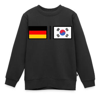 Germany & Korea - Kinder Premium Organic Sweatshirt - Schwarz - Vorne - AI Model Kid Female (0cm)