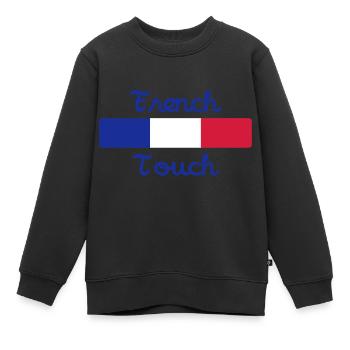 French Touch / Frankreich - Kinder Premium Organic Sweatshirt - Schwarz - Vorne - AI Model Kid Female (0cm)