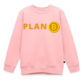 Bitcoin Plan B - Kinder Premium Organic Sweatshirt - Rosa - Vorne - AI Model Kid Female (0cm)