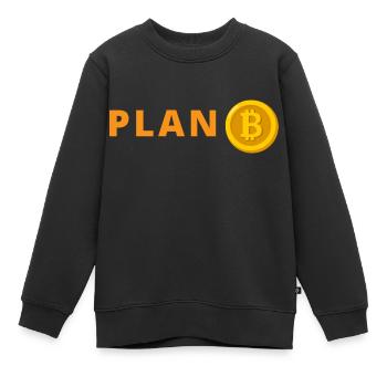 Bitcoin Plan B - Sweat Premium enfant bio - noir - Devant - AI Model Kid Female (0cm)