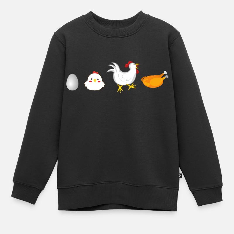évolution œuf poulet coq poule original - Sweat Premium enfant bio - noir