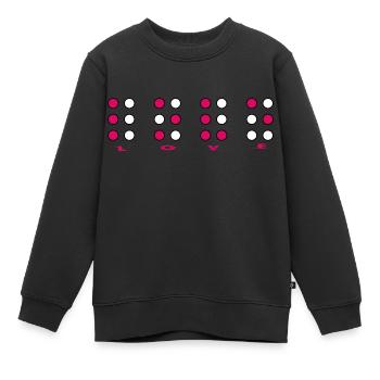 Braille aveugle amour amour - Sweat Premium enfant bio - noir - Devant - AI Model Kid Female (0cm)