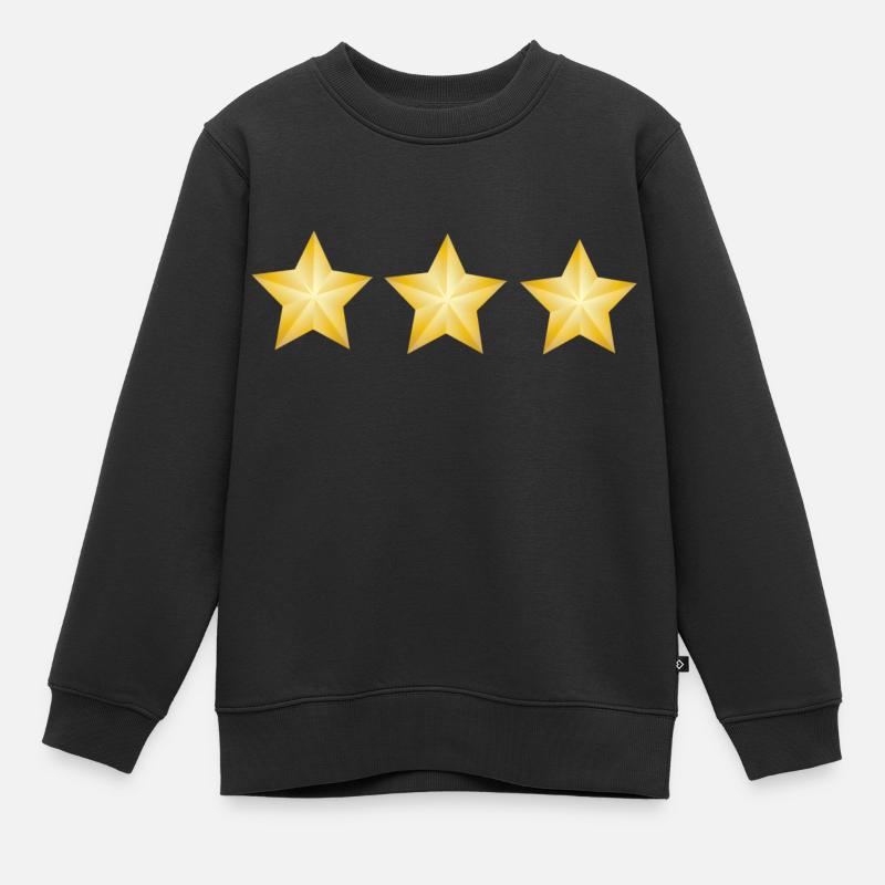 Drei Sterne - Kinder Premium Organic Sweatshirt - Schwarz