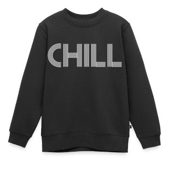Chill - tshirt pour ceux qui aiment chiller - Sweat Premium enfant bio - noir - Devant - AI Model Kid Female (0cm)
