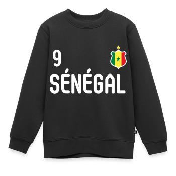 Senegalesische Nationalmannschaft - Kinder Premium Organic Sweatshirt - Schwarz - Vorne - AI Model Kid Female (0cm)