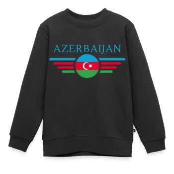 Azerbaïdjan - Sweat Premium enfant bio - noir - Devant - AI Model Kid Female (0cm)