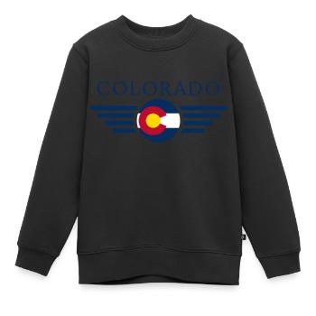 Colorado - Sweat Premium enfant bio - noir - Devant - AI Model Kid Female (0cm)