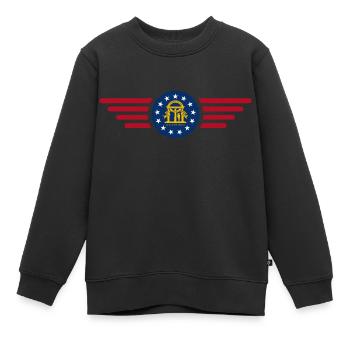 Géorgie États-Unis - Sweat Premium enfant bio - noir - Devant - AI Model Kid Female (0cm)