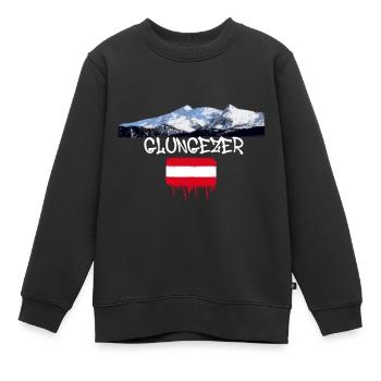 glungezer,berg,berge,österreich,skigebiet,ski - Kinder Premium Organic Sweatshirt - Schwarz - Vorne - AI Model Kid Female (0cm)