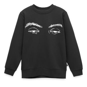 müde Augen Blick - Kinder Premium Organic Sweatshirt - Schwarz - Vorne - AI Model Kid Female (0cm)