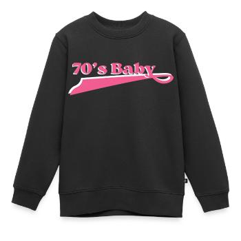 Année 70 baby - Sweat Premium enfant bio - noir - Devant - AI Model Kid Female (0cm)