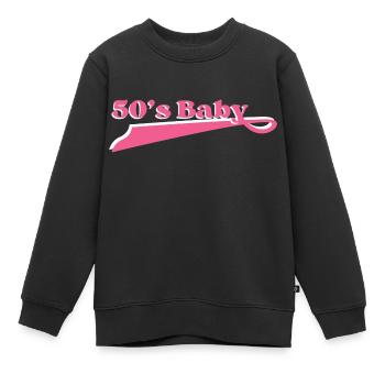 Année 50 baby - Sweat Premium enfant bio - noir - Devant - AI Model Kid Female (0cm)