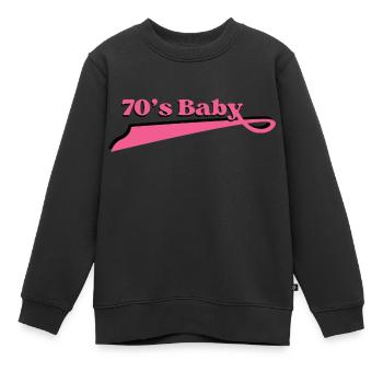 Année 70 baby - Sweat Premium enfant bio - noir - Devant - AI Model Kid Female (0cm)
