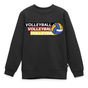Volleyball Passion: Schwarz, Rot, Gold - Kinder Premium Organic Sweatshirt - Schwarz - Vorne - AI Model Kid Female (0cm)