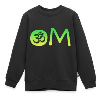 Om Namaste - Kinder Premium Organic Sweatshirt - Schwarz - Vorne - AI Model Kid Female (0cm)