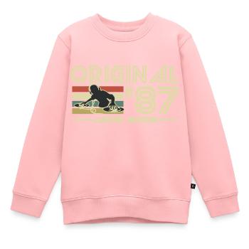 1987 - Kinder Premium Organic Sweatshirt - Rosa - Vorne - AI Model Kid Female (0cm)