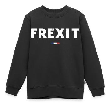 Frexit - Sweat Premium enfant bio - noir - Devant - AI Model Kid Female (0cm)