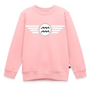 Sternzeichen Wassermann, exklusives T-Shirt Design - Kinder Premium Organic Sweatshirt - Rosa - Vorne - AI Model Kid Female (0cm)
