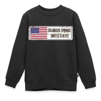 Colorado Springs Drapeau des États-Unis - Sweat Premium enfant bio - noir - Devant - AI Model Kid Female (0cm)