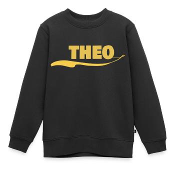 Geschenk für theo - Kinder Premium Organic Sweatshirt - Schwarz - Vorne - AI Model Kid Female (0cm)