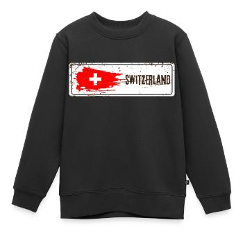 Suisse - Sweat Premium enfant bio - noir - Devant - AI Model Kid Female (0cm)