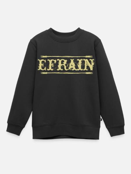 Efrain Golden Text Nom Badge - Sweat Premium enfant bio - noir