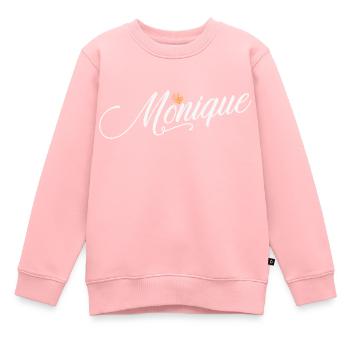 Monique Nom personnalisé pour femmes enfants bambins - - Sweat Premium enfant bio - rose - Devant - AI Model Kid Female (0cm)