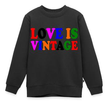 Love is vintage - Kinder Premium Organic Sweatshirt - Schwarz - Vorne - AI Model Kid Female (0cm)