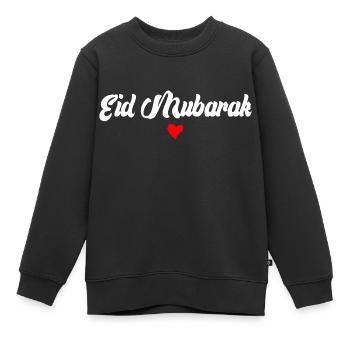Islam Eid Mubarak - Kids Premium Organic Sweatshirt - black - Front - AI Model Kid Female (0cm)