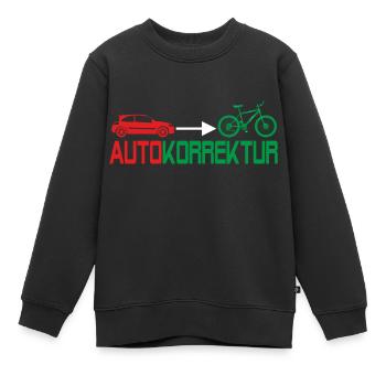 Autokorrektur Auto Fahrrad Umweltschutz - Kinder Premium Organic Sweatshirt - Schwarz - Vorne - AI Model Kid Female (0cm)