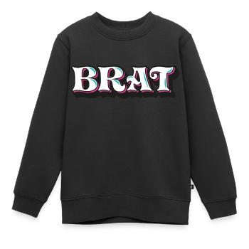 Brat, Freche Göre, 3D Zierschrift, Graffiti - Kinder Premium Organic Sweatshirt - Schwarz - Vorne - AI Model Kid Female (0cm)