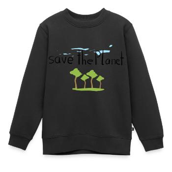 La protection du climat sauve la forêt de la planète - Sweat Premium enfant bio - noir - Devant - AI Model Kid Female (0cm)