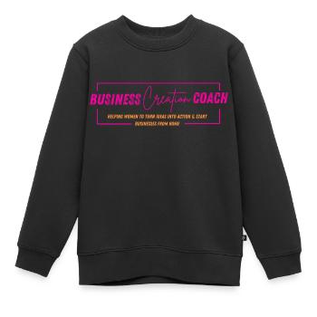 Coach en création d’entreprise Merch - Sweat Premium enfant bio - noir - Devant - AI Model Kid Female (0cm)