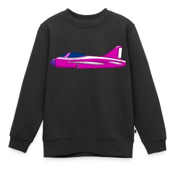 Flugzeug Pink - Kinder Premium Organic Sweatshirt - Schwarz - Vorne - AI Model Kid Female (0cm)